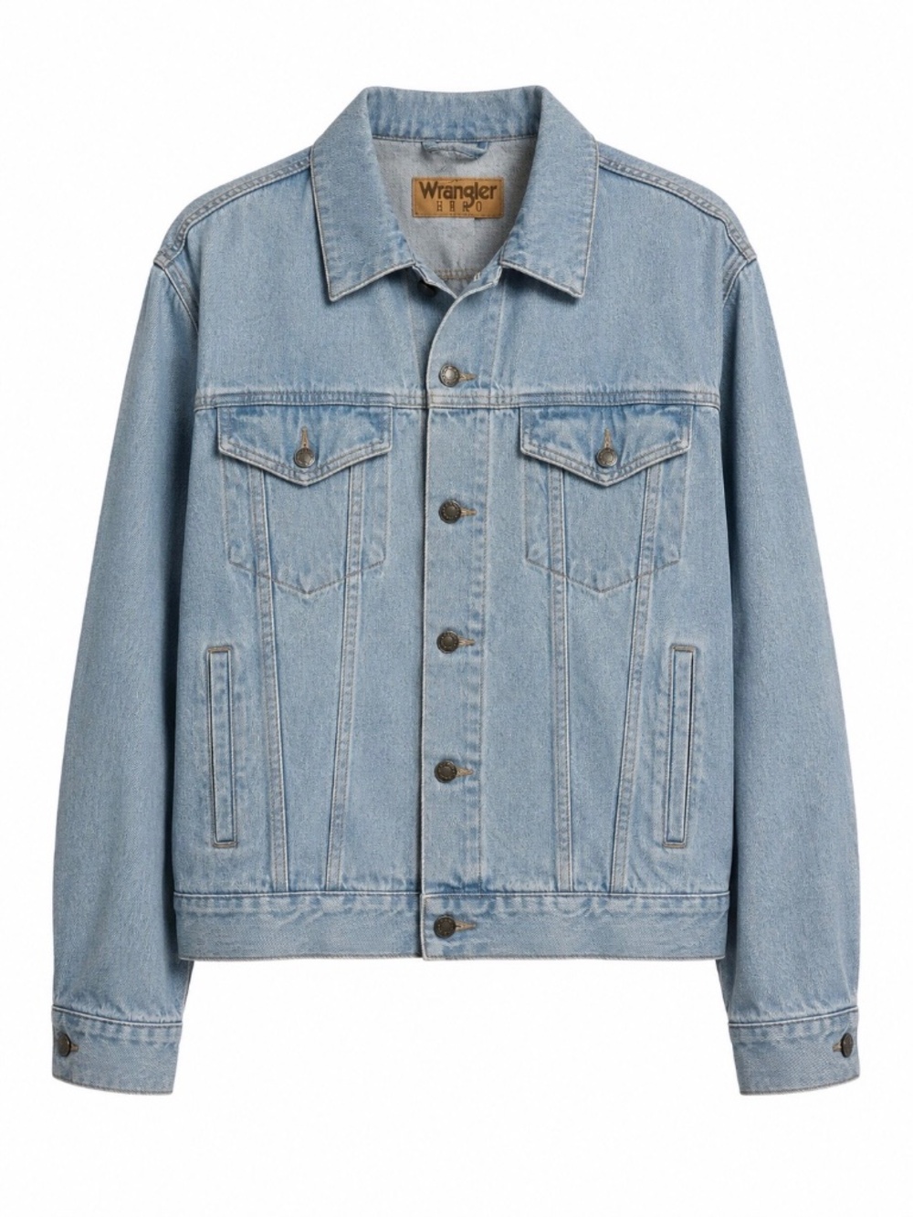 Vintage Wrangler Denim Trucker Jacket Light Wash Western Large